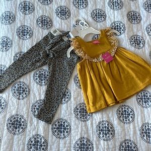 Baby legging and top set with a headband